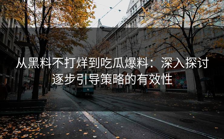 从黑料不打烊到吃瓜爆料：深入探讨逐步引导策略的有效性